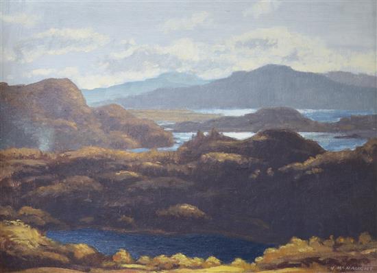 V. McNaught, oil on board, Connemara landscape, signed, 29 x 39cm.
